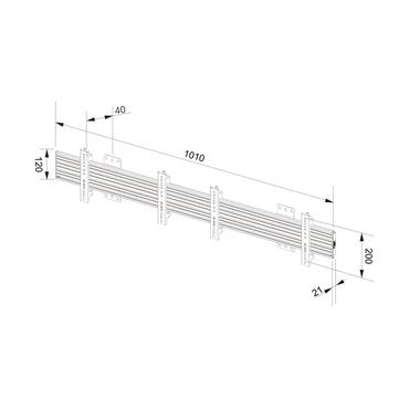 Multibrackets PRO Series M Wallmount Pro MBW2U Fixed 200 - konsol - för 2 LCD-bildskärmar - svart