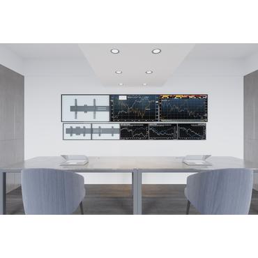 Multibrackets PRO Series M Wallmount Pro MBW2U Fixed 200 - konsol - för 2 LCD-bildskärmar - svart