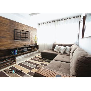 VivoLink Wall Mount Slim XL konsol - för platt panel - svart av fin textur