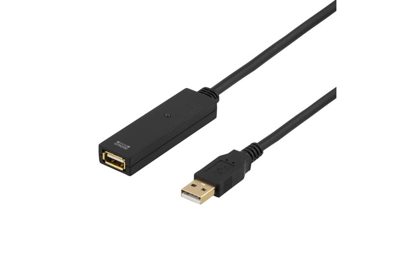 DELTACO USB2-EX15M - USB-f&ouml;rl&auml;ngningskabel - USB till USB - 15 m