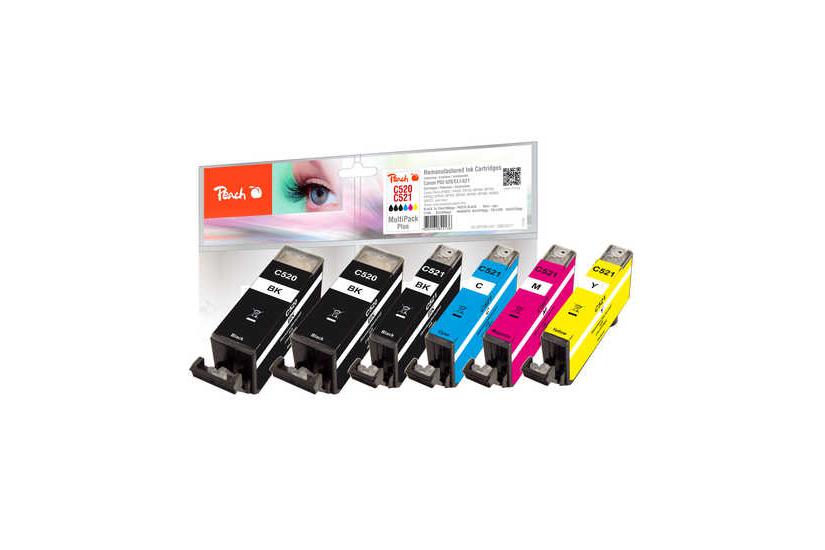 Peach 319177 (PI100-247) bl&aelig;kpatron 6 stk Kompatibel H&oslash;jt (XL) udbytte Sort, Bl&aring;, Magenta, Gul