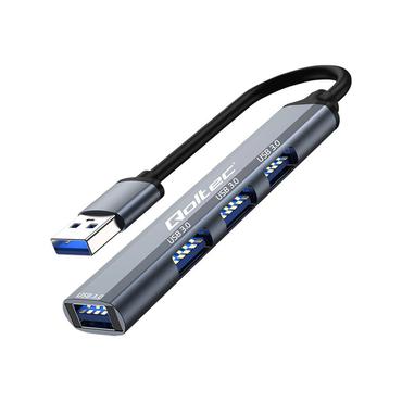 Qoltec - hub - 4 porte