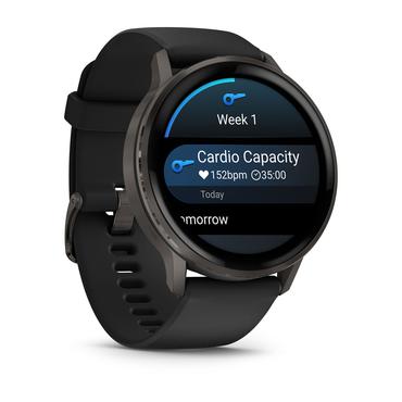 Garmin Venu 4 3,56 cm (1.4") AMOLED 45 mm Digital 454 x 454 pixel Berøringsskærm Sort Wi-Fi GPS (satellit)