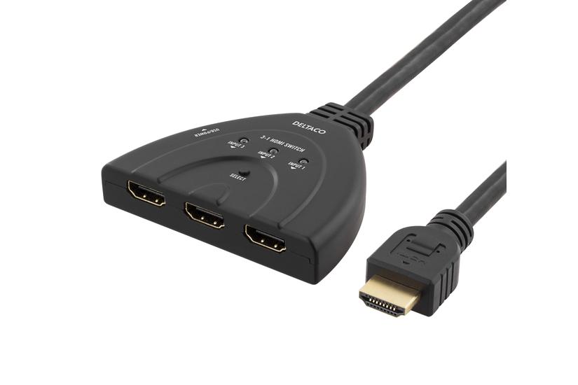 DELTACO HDMI-7044 - video-/ljudomkopplare - 3 portar