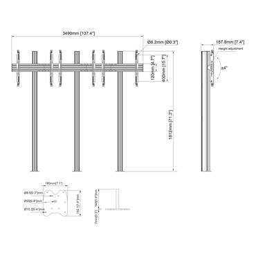 Multibrackets M Floormount Column Pro 3x1 stativ