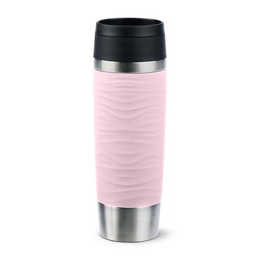 TRAVEL MUG Waves Grande Thermobecher (hellrosa/edelstahl, 0,5 Liter)
