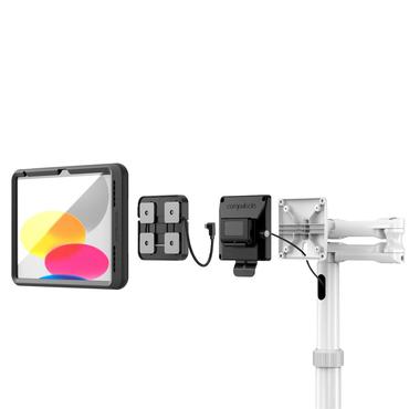 Compulocks iPad 10th-11th (A16) Gen PowerMove Medical Rolling Cart Extended Black vagn - f&ouml;r surfplatta - f&ouml;rl&auml;ngd - svart, vit