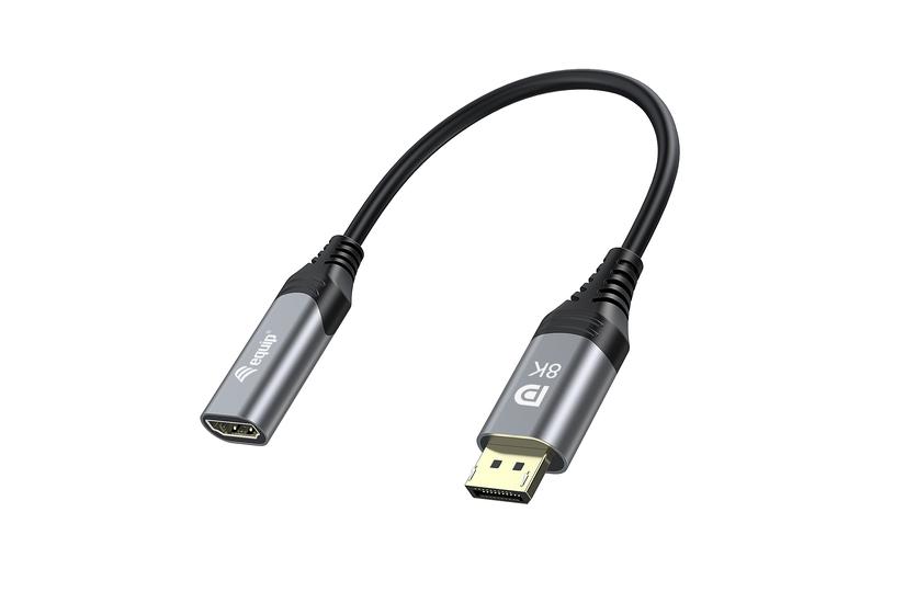 Equip 133446 videokabel adapter 0,15 m DisplayPort HDMI Sort, Gr&aring;