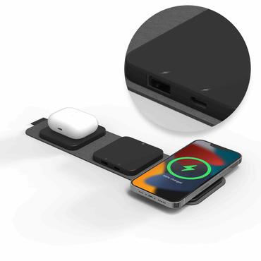 mophie 401309741 oplader til mobil enhed Headset, Mobiltelefon Grafit Vekselstrøm Trådløs opladning Indendørs