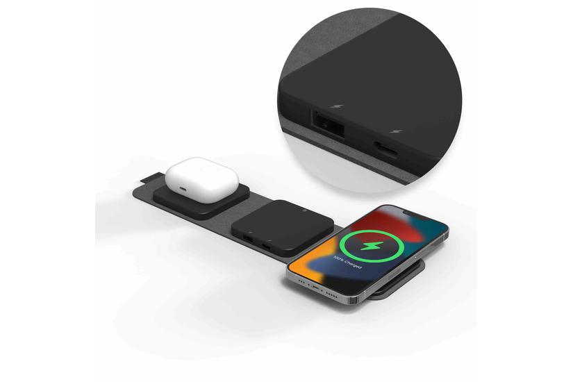 mophie 401309741 oplader til mobil enhed Headset, Mobiltelefon Grafit Vekselstrøm Trådløs opladning Indendørs