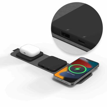 mophie 401309741 oplader til mobil enhed Headset, Mobiltelefon Grafit Vekselstrøm Trådløs opladning Indendørs
