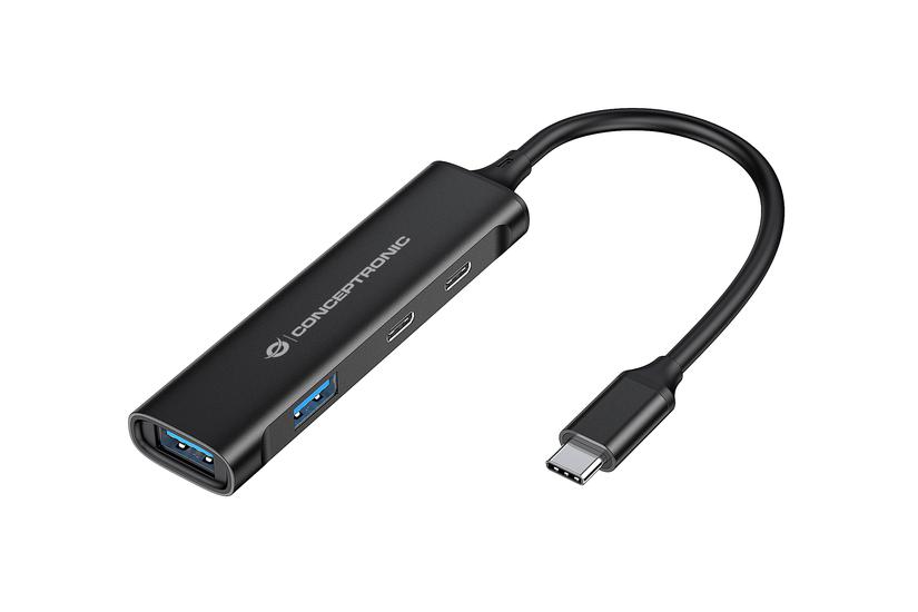 Conceptronic HUBBIES12B interface hub USB 3.2 Gen 1 (3.1 Gen 1) Type-C 5000 Mbit/s Sort