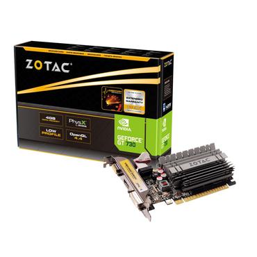 ZOTAC GeForce GT 730 Grafikkort - lavprofil - blæserløs - 4GB DDR3