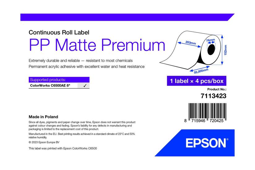 Epson Premium - löpande etiketter - matt - 4 rulle (rullar) - Rulle A4 (21 cm x 55 m)