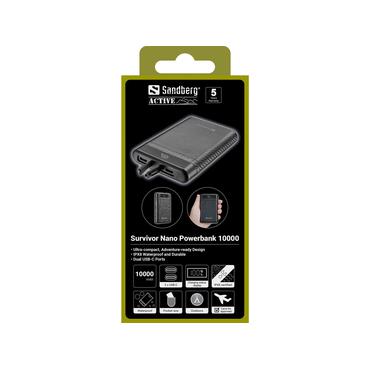 Sandberg 421-32 powerbank Lithium-Ion (Li-Ion) 10000 mAh Sort