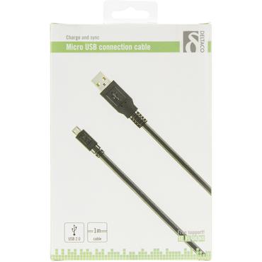 DELTACO MICRO-101 - USB-kabel - Micro-USB Type B til USB - 1 m