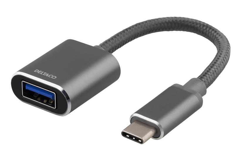 DELTACO - USB typ C-adapter - 24 pin USB-C till USB typ A - 11 cm