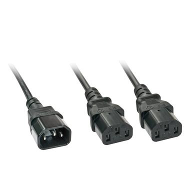 Lindy - strøm-splitter - IEC 60320 C14 til power IEC 60320 C13 - 2 m