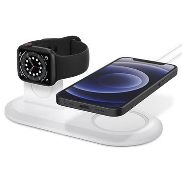 Spigen AMP02797 oplader til mobil enhed Smartphone, SmartWatch Hvid Trådløs opladning Indendørs
