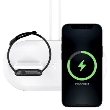 Spigen AMP02797 oplader til mobil enhed Smartphone, SmartWatch Hvid Trådløs opladning Indendørs