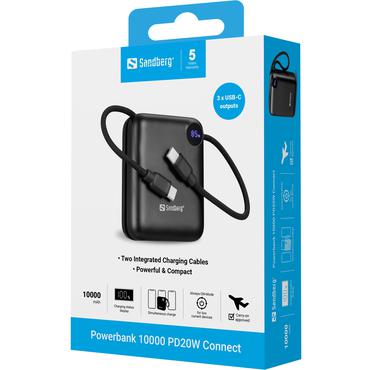Sandberg 421-26 powerbank Lithium polymer (LiPo) 10000 mAh Sort