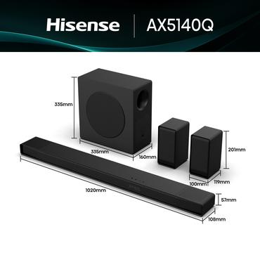 Hisense AX5140Q Sort 5.1.4 kanaler 600 W