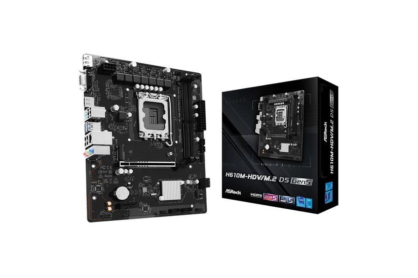 ASRock Moderkort - Intel H610 - LGA 1700 - micro ATX - DDR5 - 10, 100, 1000