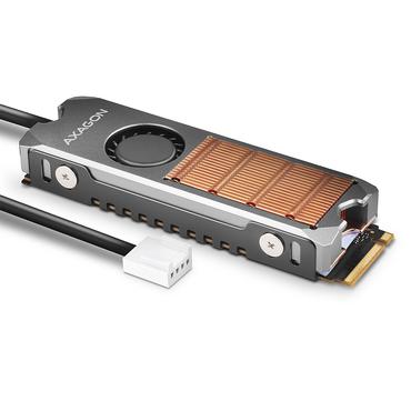 Axagon CLR-M2FAN Datorkylsystem Solid-state drev K&oslash;leplade/kylare Gr&aring; 1 st