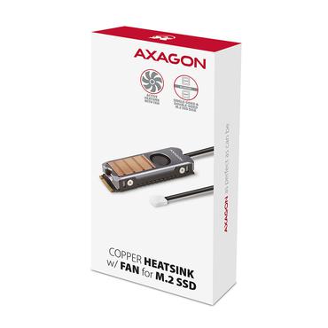 Axagon CLR-M2FAN Datorkylsystem Solid-state drev K&oslash;leplade/kylare Gr&aring; 1 st