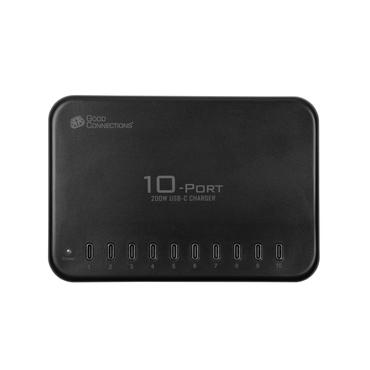 GC USB-Desktop-Schnellladestation 200W, 10-Port (10x USB-C&trade;), schwarz