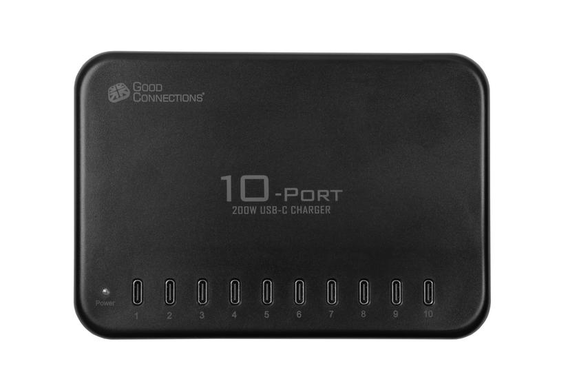 GC USB-Desktop-Schnellladestation 200W, 10-Port (10x USB-C&trade;), schwarz