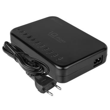 GC USB-Desktop-Schnellladestation 200W, 10-Port (10x USB-C&trade;), schwarz
