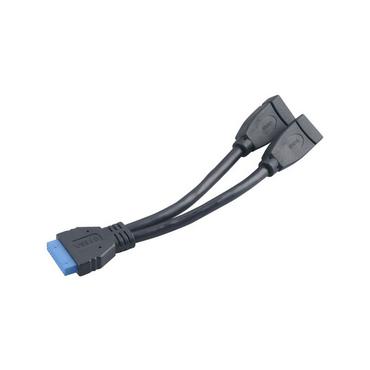Akasa USB3.0 internal adapter cable - USB intern til ekstern adapter - 19 pin USB 3.0 samlekasse til USB Type A - 15 cm