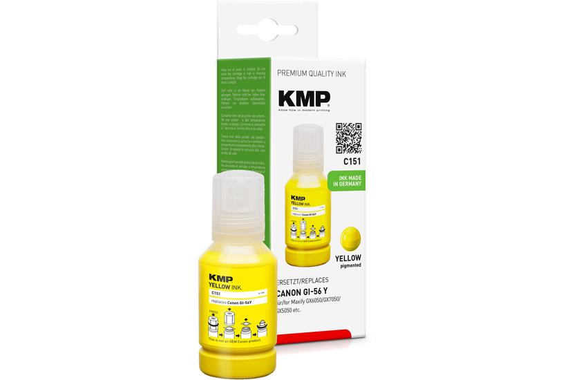 KMP Patrone Canon Maxify GI56Y yellow 14000 Seiten C151 kompatibel