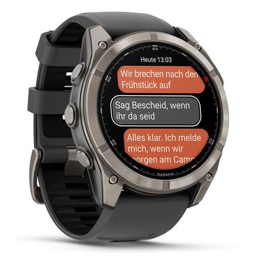 Garmin Fenix 8 Pro - titanium - Ja sportsur med rem - graphite/black - 32 GB
