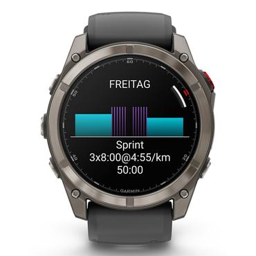 Garmin Fenix 8 Pro - titanium - Ja sportsur med rem - graphite/black - 32 GB