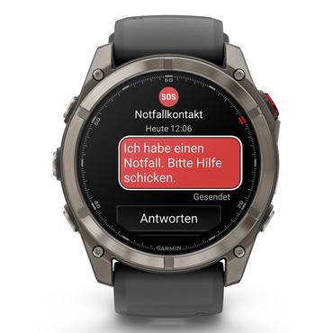 Garmin Fenix 8 Pro - titanium - Ja sportsur med rem - graphite/black - 32 GB