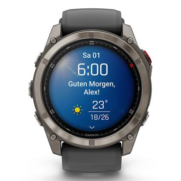 Garmin Fenix 8 Pro - titanium - Ja sportsur med rem - graphite/black - 32 GB