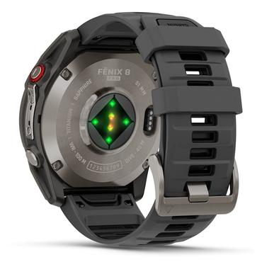 Garmin Fenix 8 Pro - titanium - Ja sportsur med rem - graphite/black - 32 GB