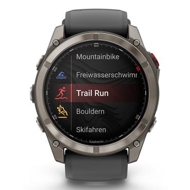 Garmin Fenix 8 Pro - titanium - Ja sportsur med rem - graphite/black - 32 GB