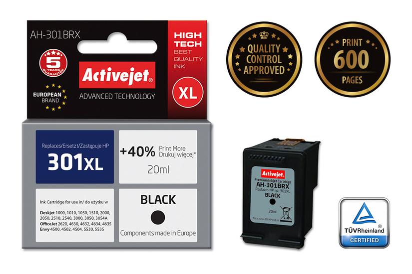 Activejet AH-301BRX bl&aelig;k (erstatning HP 301XL CH563EE; Premium; 20 ml; sort)