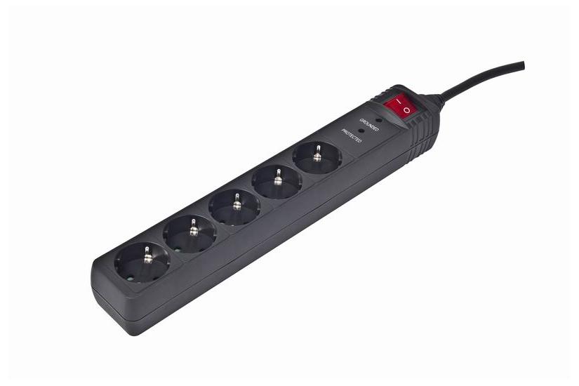 EnerGenie SPG5-C-15 oversp&aelig;ndingsbeskytter Sort 5 AC stikkontakt(er) 250 V 4,5 m