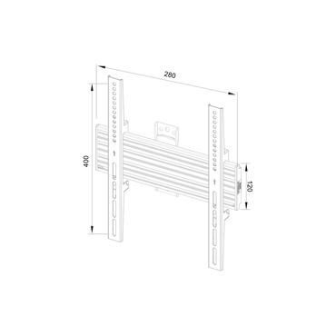 Multibrackets PRO Series M Wallmount Pro MBSTH1UP konsol - fixerad - för LCD-display - svart