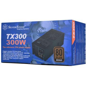 SilverStone TFX Series SST-TX300 str&ouml;mf&ouml;rs&ouml;rjning - TFX12V / ATX12V 2.4 - Svart