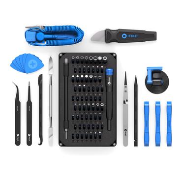 iFixit Pro Tech Toolkit + Magnetic Project Mat Kompletter Werkzeugsatz für alle Elektronikreparaturen plus Beschreibbare Magnetunterlage