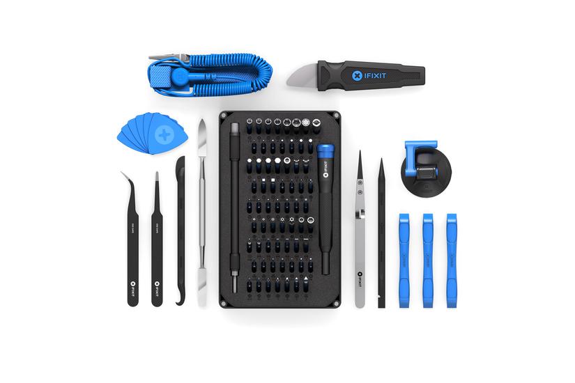 iFixit Pro Tech Toolkit + Magnetic Project Mat Kompletter Werkzeugsatz für alle Elektronikreparaturen plus Beschreibbare Magnetunterlage