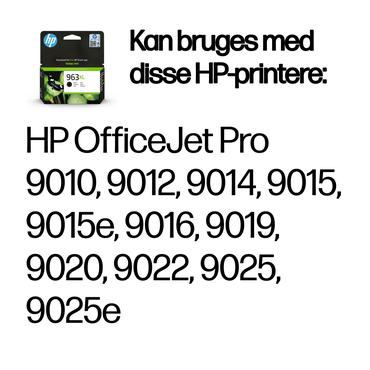HP 963XL - L&aring;ng livsl&auml;ngd - svart - original - bl&auml;ckpatron