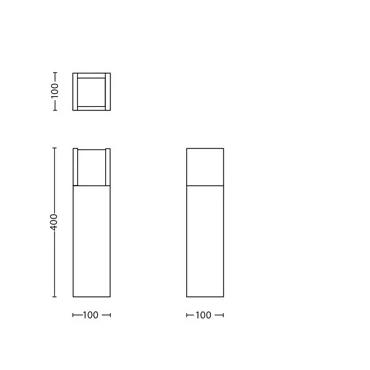 Philips myGarden Arbour - pedestallys - LED - 6 W - varmt hvidt lys - terning - antracite