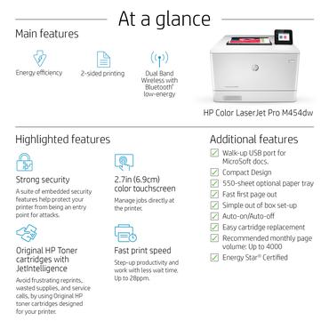 HP Color LaserJet Pro M454dw - printer - farve - laser