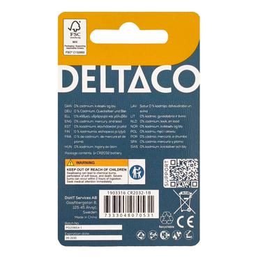 Deltaco CR2032-1B husholdningsbatteri Engangsbatteri Lithium